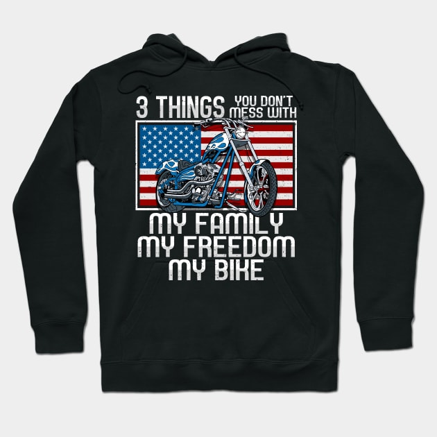 Motorcycle Biker American Way Hoodie by RadStar